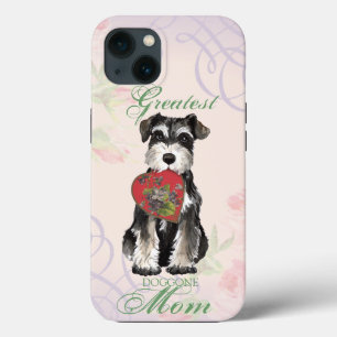 Funda Para iPhone 13 Miniatura Schnauzer Heart Mom