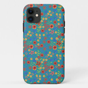 Funda Para iPhone 11 Miniimpresión floral retro en Funda de iPhone Verd