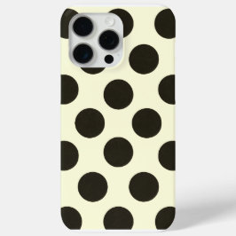Funda Para iPhone 15 Pro Max Minimal Black Polka Dot Pattern