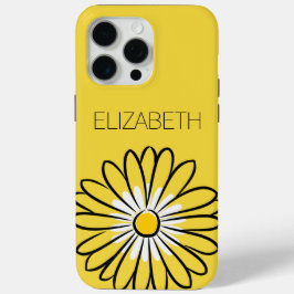 Funda Para iPhone 15 Pro Max Minimalist Modern Elegant Daisy flower and text