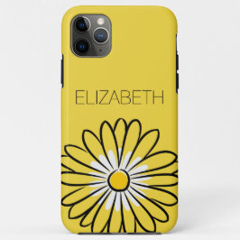 Funda Para iPhone 11 Pro Max Minimalist Modern Elegant Daisy flower and text
