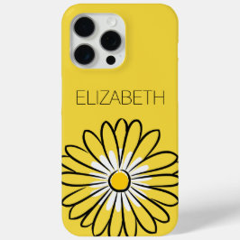Funda Para iPhone 15 Pro Max Minimalist Modern Elegant Daisy flower and text