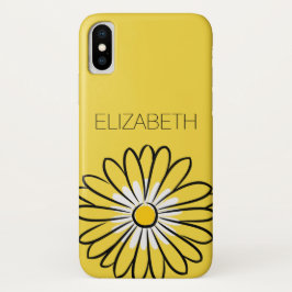 Funda Para iPhone X Minimalist Modern Elegant Daisy flower and text