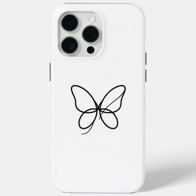 Funda De Case-Mate Para iPhone Minimalist One Line Butterfly iPhone Case (Reverso )