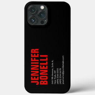 Funda Para iPhone 13 Pro Max Minimalista audaz profesional rojo negro