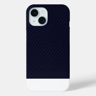 Funda Para iPhone 15 Minimalista Azul Profundo Zig Zag Geométrico Moder
