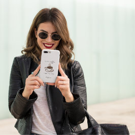 Funda Para iPhone 11 Minimalista café personalizado lindo