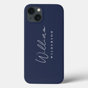 Funda Para iPhone 13 Minimalista moderno Personalizado de Monograma Scr