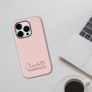 Funda Para iPhone 14 Pro De Case-Mate Minimalista Moderno Simple Elegante Rosa Rubor Nom