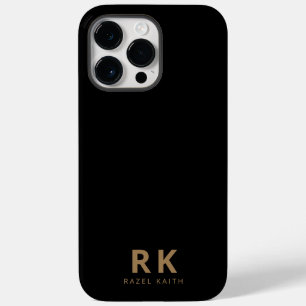 Funda Para iPhone 14 Pro Max De Case-Mate Minimalista moderno y moderno oro negro dos monogr