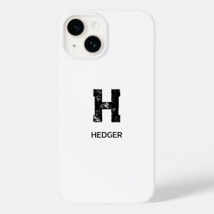 FUNDA PARA iPhone 14 DE Case-Mate MINIMALISTA NEGRO MONOGRAMA DE UNA LETRA NOMBRE BL