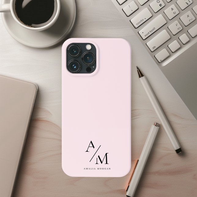 Funda De Case-Mate Para iPhone Mínimo Pastel Rosa Inicial y Personalizado (Subido por el creador)