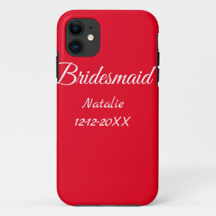 Funda Para iPhone 11 Mínimo simple dama de honor rosa agregar nombre añ