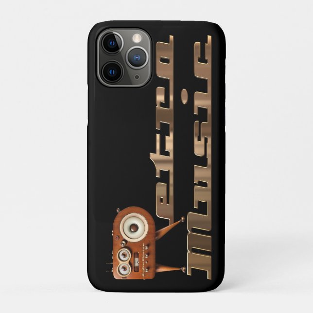 Funda De Case-Mate Para iPhone Minion de música retro (Reverso)