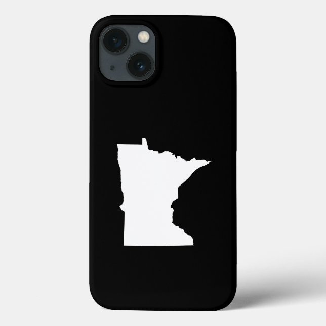 Funda De Case-Mate Para iPhone Minnesota en blanco y negro (Reverso)