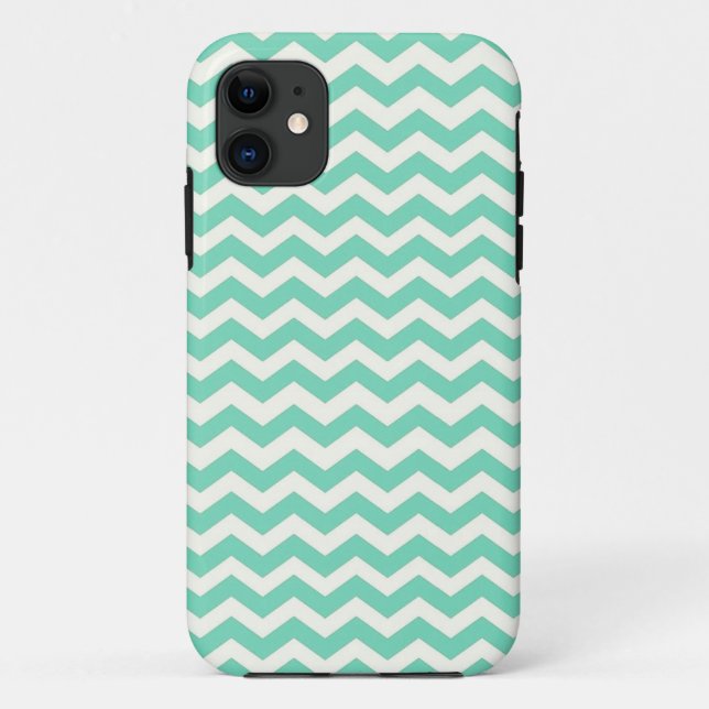 Funda De Case-Mate Para iPhone Mint Chevron Stripes (Reverso)