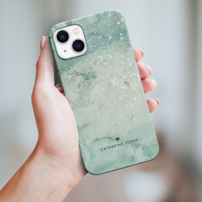 Funda De Case-Mate Para iPhone Mint Marble y Purpurina Textura impresa (Subido por el creador)