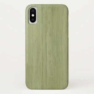 Funda Para iPhone X Mirada de madera de bambú del grano del verde de