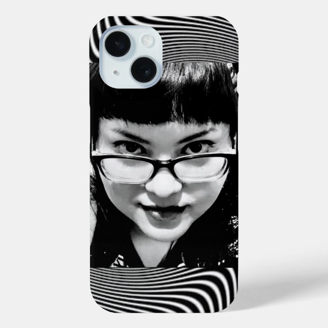 Funda De Case-Mate Para iPhone mirada hipnótica en blanco y negro (Reverso )