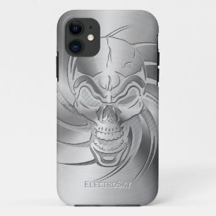 Funda Para iPhone 11 Mirada metálica del cráneo