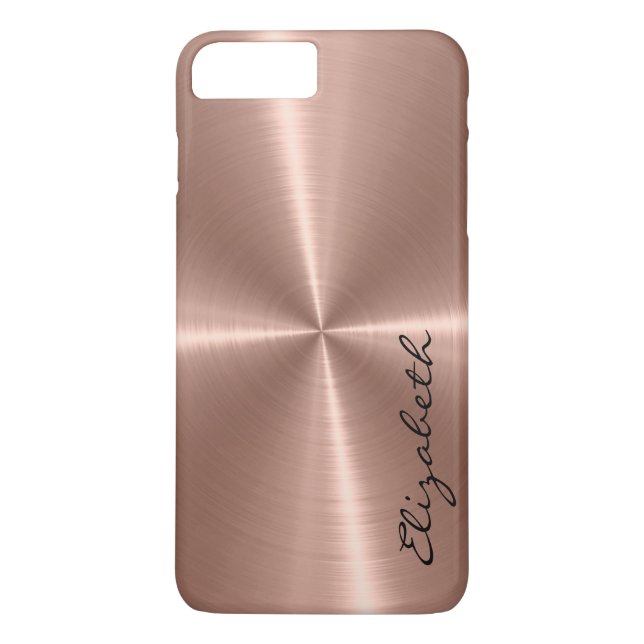 Funda De Case-Mate Para iPhone Mirada metalizado de bronce del acero inoxidable (Reverso)