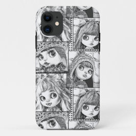 Funda Para iPhone 11 Mis muñecas de confección negra y blanca favoritas