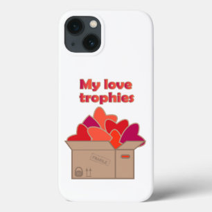 Funda Para iPhone 13 Mis trofeos de amor en la caja llena de corazones