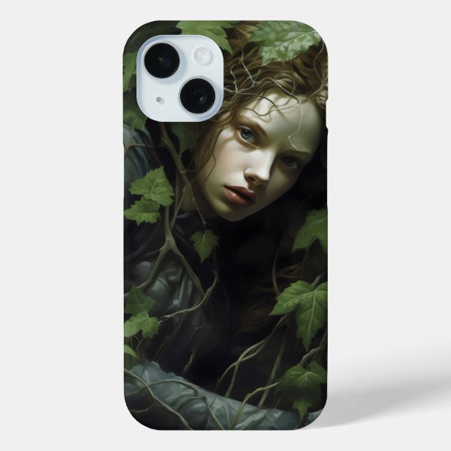 Funda De Case-Mate Para iPhone Misterioso Chica forestal (Reverso )