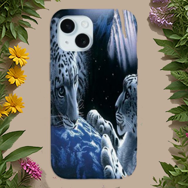 Funda De Case-Mate Para iPhone Mistical Blue Cosmic Snow Leopard (Subido por el creador)
