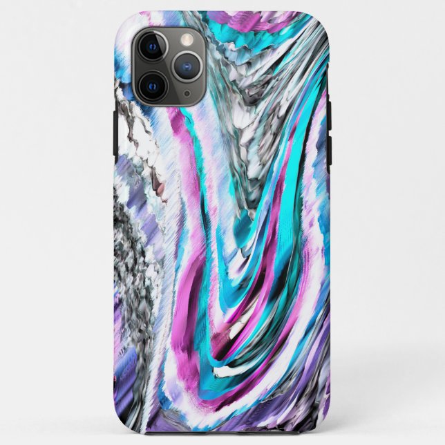 Funda De Case-Mate Para iPhone Misto de gradiente e chuviscado, ciano y rosa (Reverso)