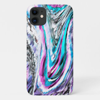 Funda Para iPhone 11 Misto de gradiente e chuviscado, ciano y rosa