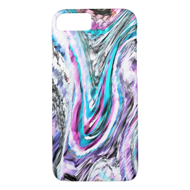 Funda De Case-Mate Para iPhone Misto de gradiente e chuviscado, ciano y rosa (Reverso)