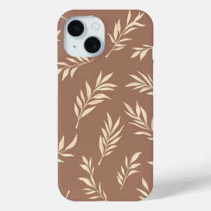 Funda Para iPhone 15 Mocca Mousse Brown Palm Floral tropical 2025