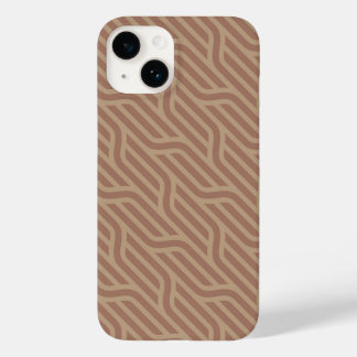 Funda Para iPhone 14 De Case-Mate Mocha Mousse Brown Buffed Beige Wavy Line Patrón