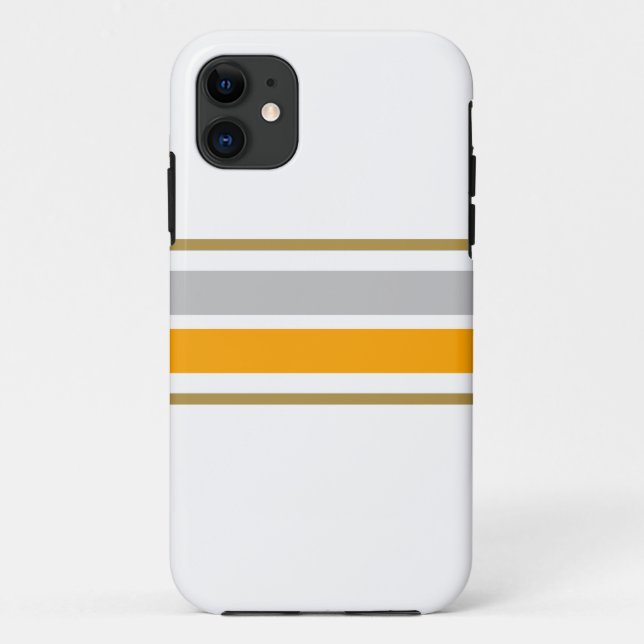 Funda De Case-Mate Para iPhone Moda Amarillo Gris Centro Carreras Tiras En Blanco (Reverso)