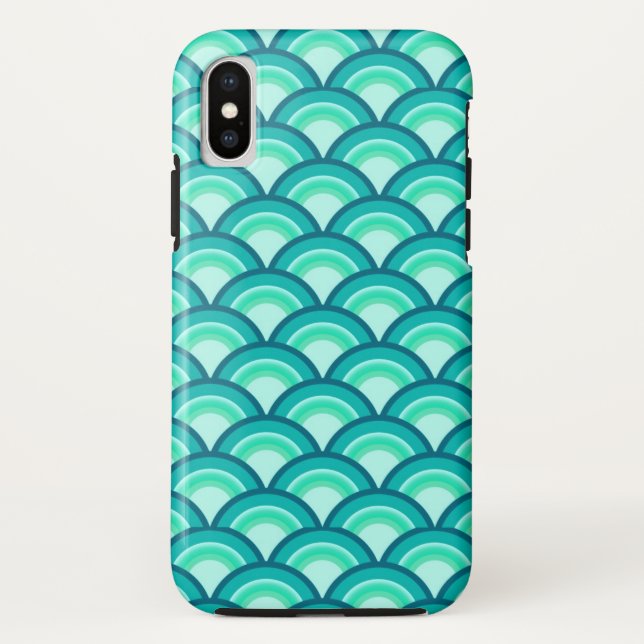 Funda De Case-Mate Para iPhone Moda Art Decó - tonos turquesa (Reverso)