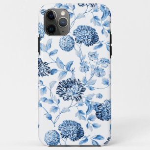 Funda Para iPhone 11 Pro Max Moda Azul Blanco Vintage Floral