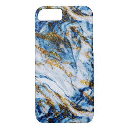 Funda Para iPhone 8/7 Moda azul elegante femenina de Blingy del mármol