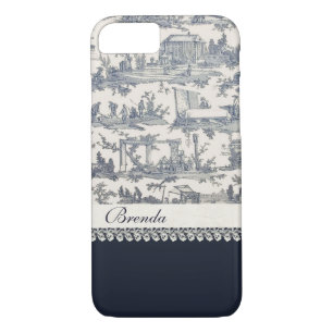 Funda Para iPhone 8/7 Moda Blue French Toiles Personalizado iPhone 7 Fun