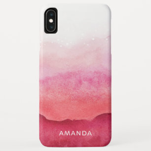Funda Para iPhone XS Max Moda Burbujas acuáticas de color rosa Ombre Monogr