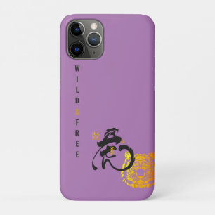 Funda Para iPhone 11 Pro Moda Chinoiserie salvaje y libre de tigres morados