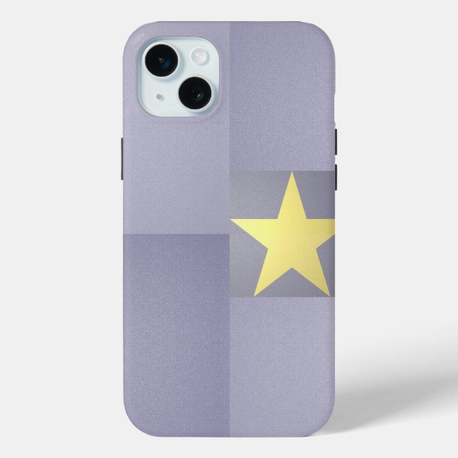 Funda De Case-Mate Para iPhone Moda de excelencia Gold Star Textured Periwinkle (Reverso )