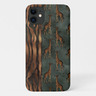 Funda Para iPhone 11 Moda de la selva bonito Tiger Giraffe