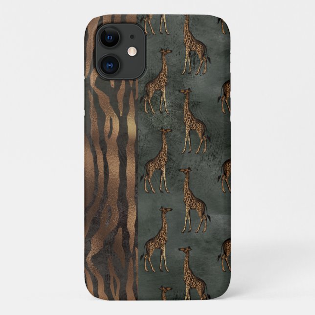Funda De Case-Mate Para iPhone Moda de la selva bonito Tiger Giraffe (Reverso)