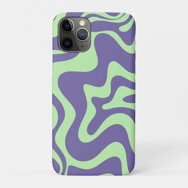 Funda De Case-Mate Para iPhone Moda De Resumen De Swirl Líquido Retro Púrpura (Reverso)