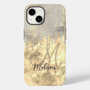 Funda Para iPhone 14 De Case-Mate Moda diamante de imitación de plata oro goteo mono