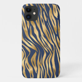 Funda Para iPhone 11 Moda elegante azul de la Marina de los Tigres de O