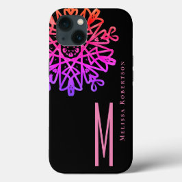 Funda Para iPhone 13 Moda Elegante Holografía Ornato Rosa Monogramado