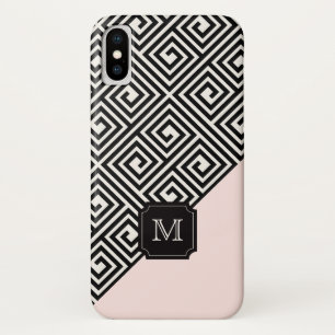 Funda Para iPhone X Moda elegante Monograma moderno de clave griega ro