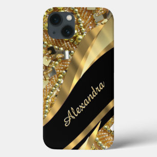 title_seo2 Moda elegante negro y oro bling personalizado